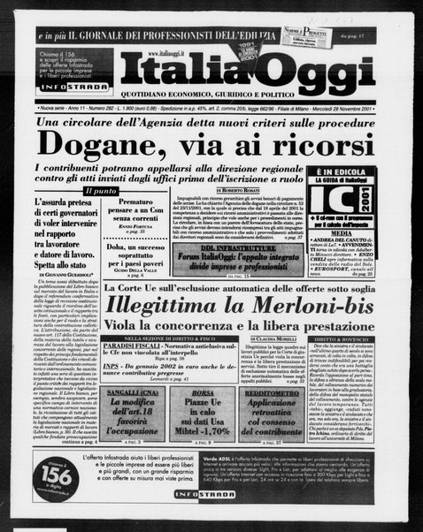 Italia oggi : quotidiano di economia finanza e politica